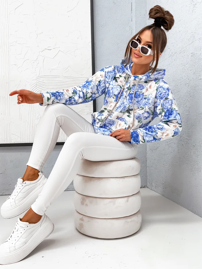 Sweatshirt floral féminin a'la velours Royalfashion