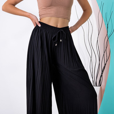 Pantalon plissé noir femme - Vêtements