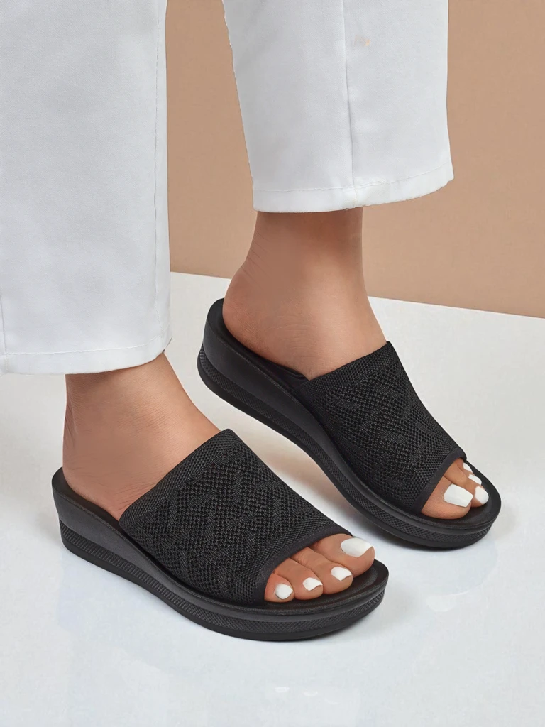 Royalfashion Sandales compensées basses pour femme Elara