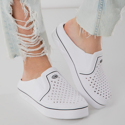 Pantoufles de piscine en caoutchouc blanc Sunsino pour femmes - Chaussures