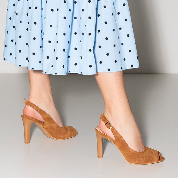 OUTLET Sandales marron ajourées sur tige étroite Phaenna - Footwear