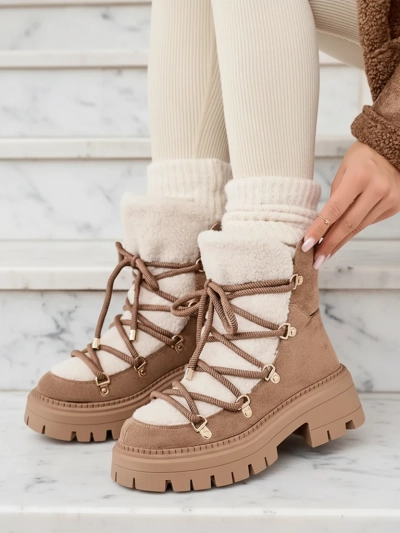 Royalfashion Bottes de neige Lozin à lacets pour femme