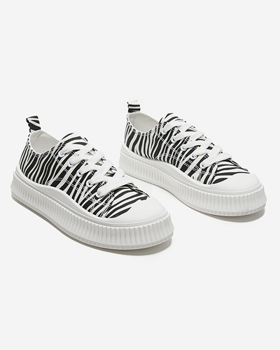 OUTLET Chaussures de sport femme blanches et noires, baskets Amrica- Shoes