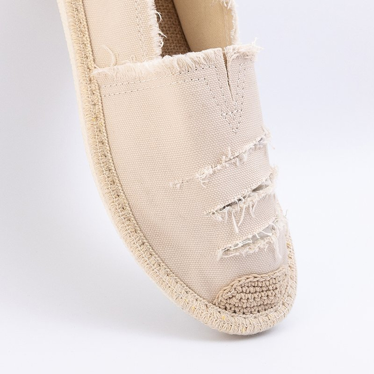 Espadrilles beiges pour femmes avec découpes Riev - Chaussures