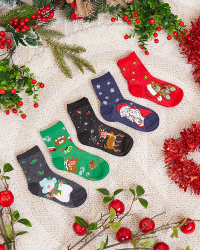 Royalfashion Lot de chaussettes de Noël pour enfants 5/pack