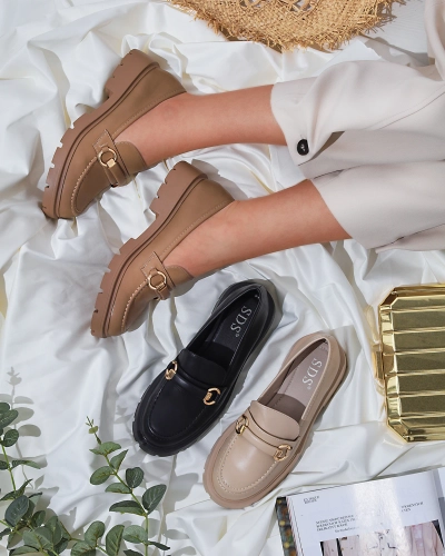 Royalfashion Mocassins pour femme en marron clair Desise