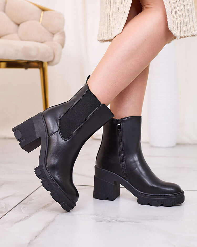 Royalfashion Bottes noires à talon aiguille Atherta pour femme