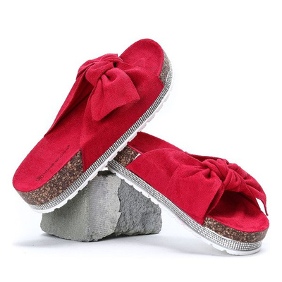 Tongs rouges avec noeud Maroc - Chaussures 1