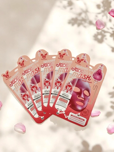 Masque facial avec acide hyaluronique apaisant et raffermissant