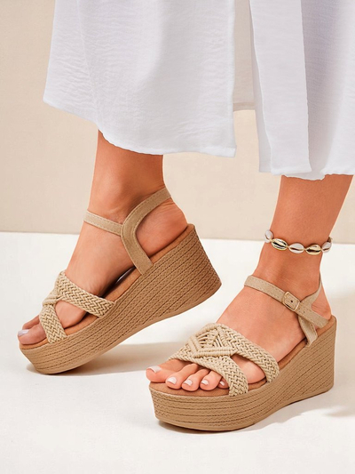 Royalfashion Sandales compensées tressées femme Sunny Day