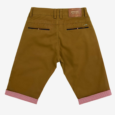 Short marron pour homme avec empiècements rouges - Vêtements
