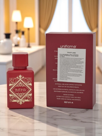 Aurora Sublime Badee Al Oud 50 ml - Parfum oriental dans un flacon rouge