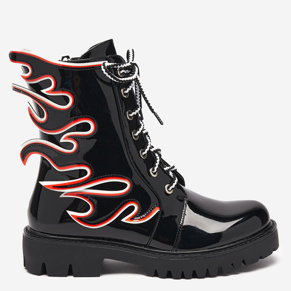 Bottes pour femmes laquées noires en feu Fire - Footwear