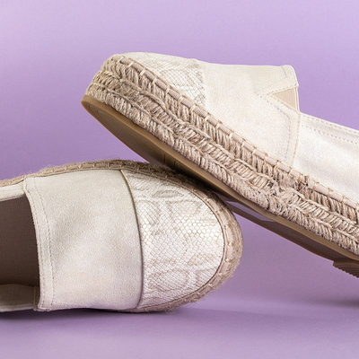 OUTLET Espadrilles beiges pour femmes à décor Tinika - Chaussures