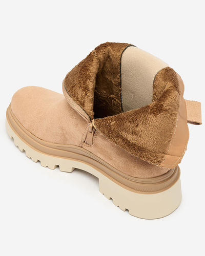 Royalfashion Bottes pour femmes marron clair avec lanière décorative Doasa