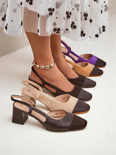 Royalfashion Escarpins élégants à talon bas pour femmes Eleganzo