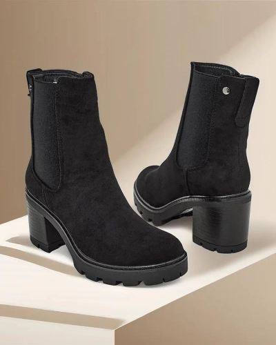 Royalfashion Bottines pour femmes en éko-suède sur un poteau Weggis