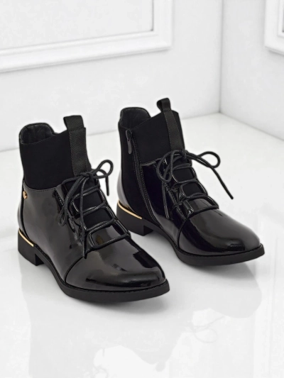 Bottines vernies à lacets pour femmes Avoria