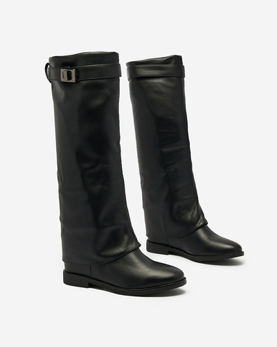 Royalfashion Bottes noires pour femmes avec ancre cachée Dibisad