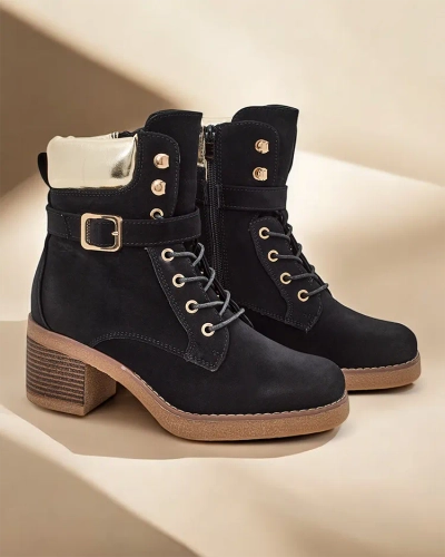 Royalfashion Bottines à talons bas pour femmes Nedelin