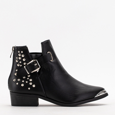 Bottines noires pour femmes avec clous et rayures Igunos - Chaussures