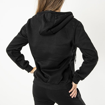 Sweat à capuche zippé noir pour femme - Vêtements