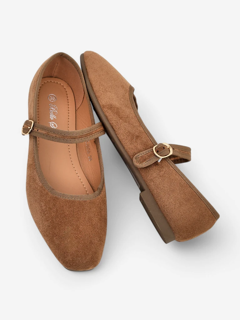 Royalfashion Ballerines en éco-suède pour femmes avec sangle Ernie