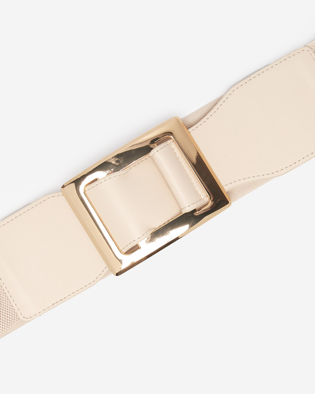 Ceinture large beige femme best sale