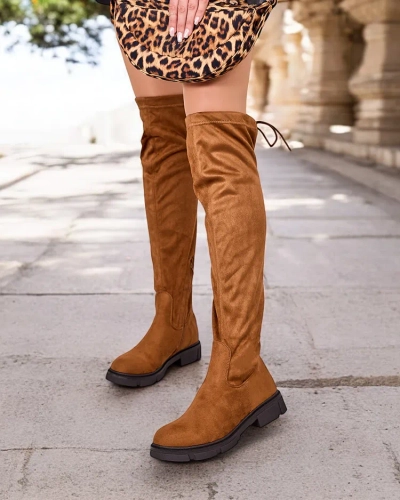 Royalfashion Bottes au genou pour femmes Robus