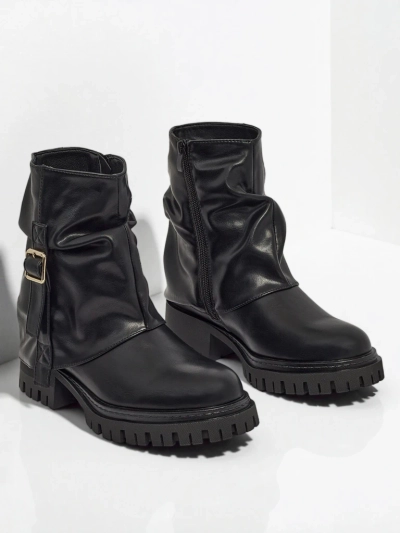 Bottines hautes pour femmes en cuir écologique Lunara