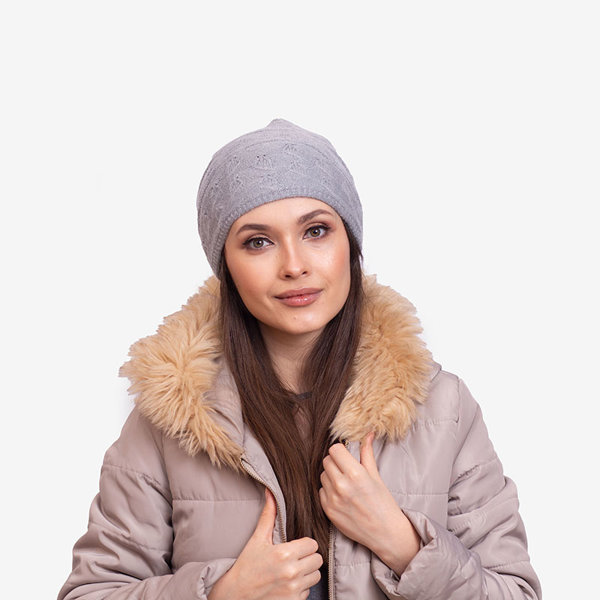Bonnet double épaisseur gris chaud femme - Accessoires