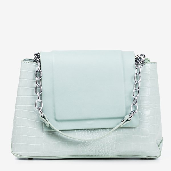 Sac à main femme bleu clair avec gaufrage animalier - Sacs à main