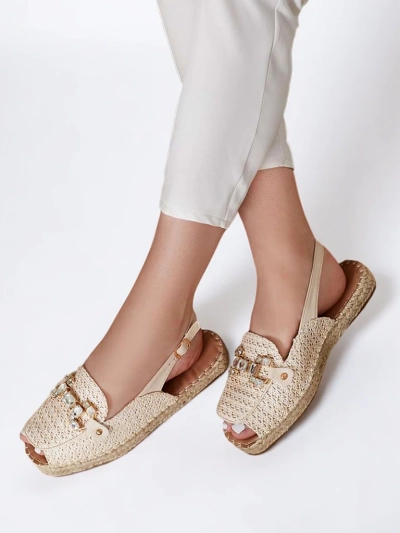 Royalfashion Espadrilles pour femmes à bout ouvert