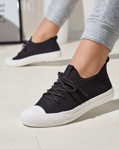 Royalfashion Noir femmes Manfer ribbed sneakers