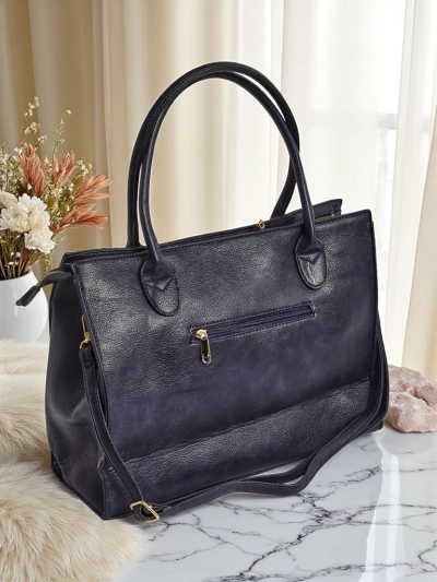Sac pour femmes Eurydice Premium en cuir écologique bleu 41x31 cm