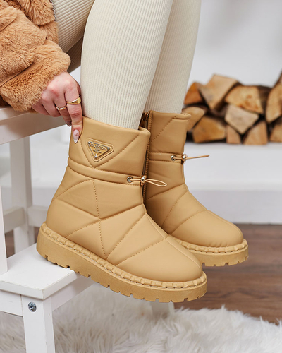 Royalfashion Camel bottes pour femmes a'la bottes de neige Oterika
