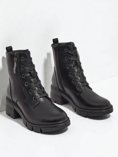 Bottines à lacets pour femmes en cuir écologique Nomelira