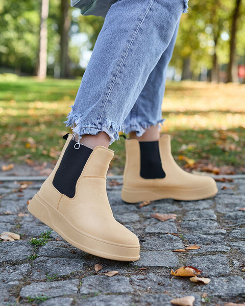 Royalfashion Bottes a'la neige beige pour femme Uteris