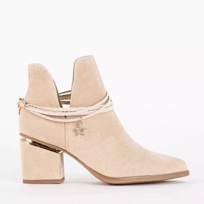 OUTLET Bottines beiges pour femme sur le poteau Sheea - Footwear