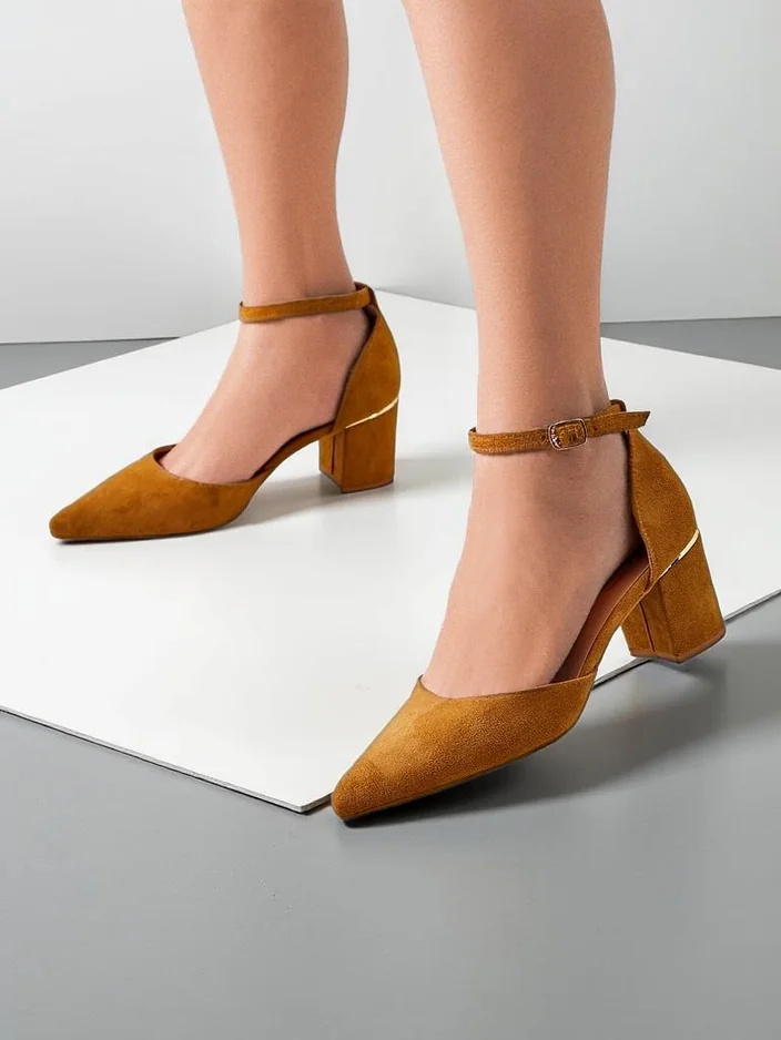 Royalfashion Escarpins à petit talon pour femmes Caelda