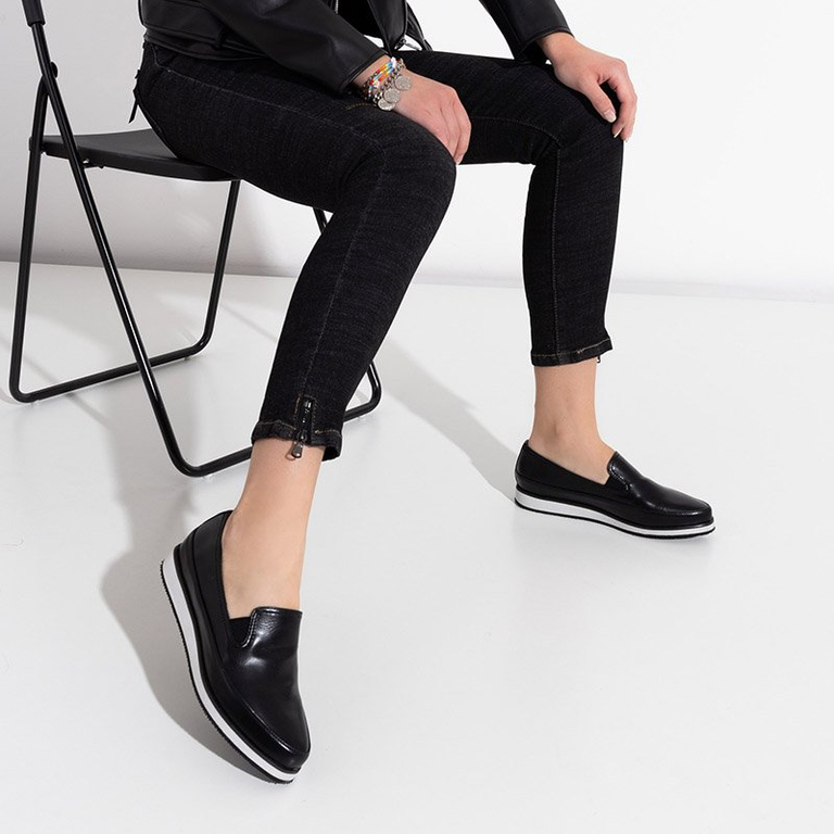 Slip en similicuir noir pour femmes sur les chaussures Melarda - Footwear