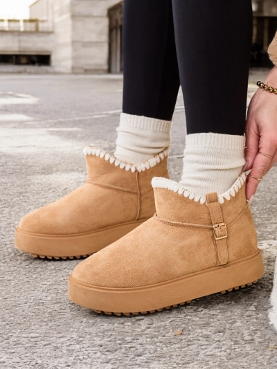 Royalfashion Bottines courtes pour femmes de style botte de neige Ewioz
