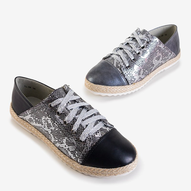 Baskets noires pour femmes à motif peau de serpent 'a'la Nohims - Footwear