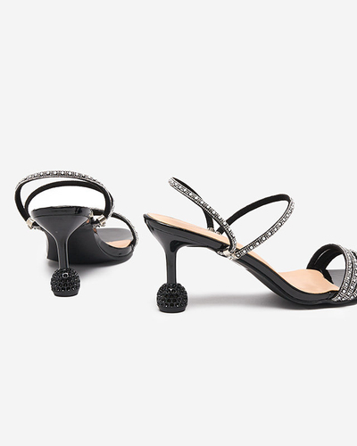 Pantoufles laquées noires à talons bas Lakopi - Footwear