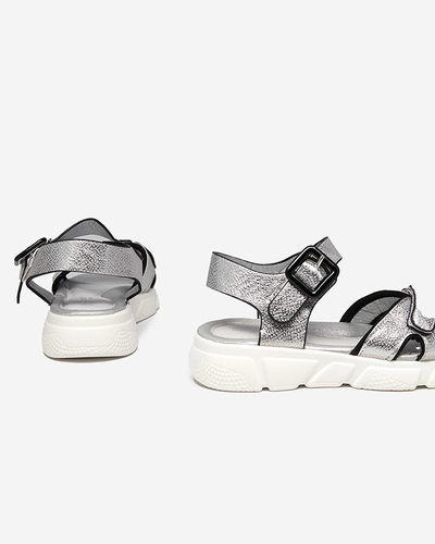 Sandales brillantes argentées fille Jenilo - Souliers