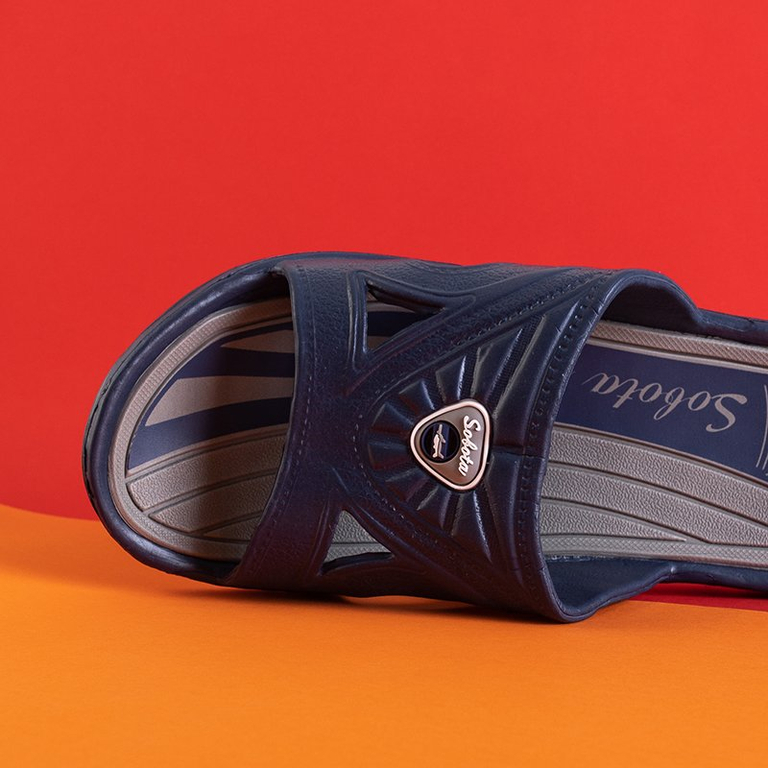 Chaussons homme Zesov en caoutchouc gris marine - Chaussures