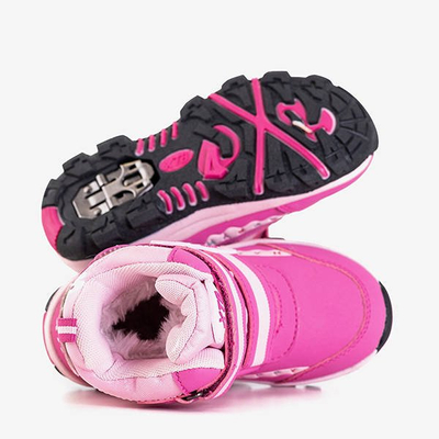 Bottes de neige fille fuchsia avec inscriptions Uma - Footwear