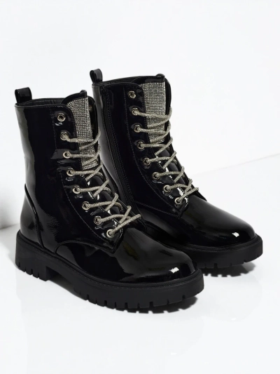 Bottines vernies à lacets pour femmes Fjorra