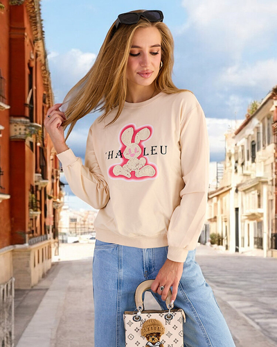 Royalfashion Sweat-shirt en coton à imprimé fin pour femme