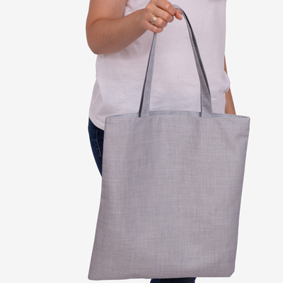 Sac en tissu gris avec l'inscription - Accessoires